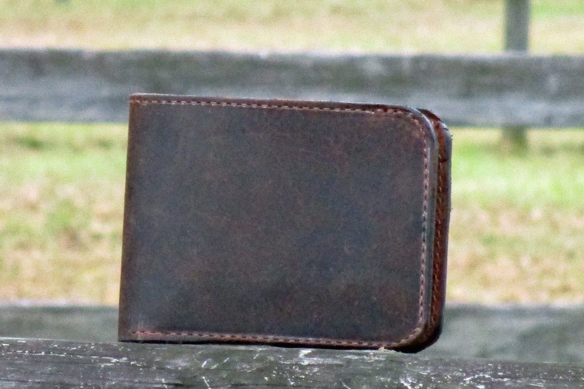 Crazy Horse Leather Bifold Wallet