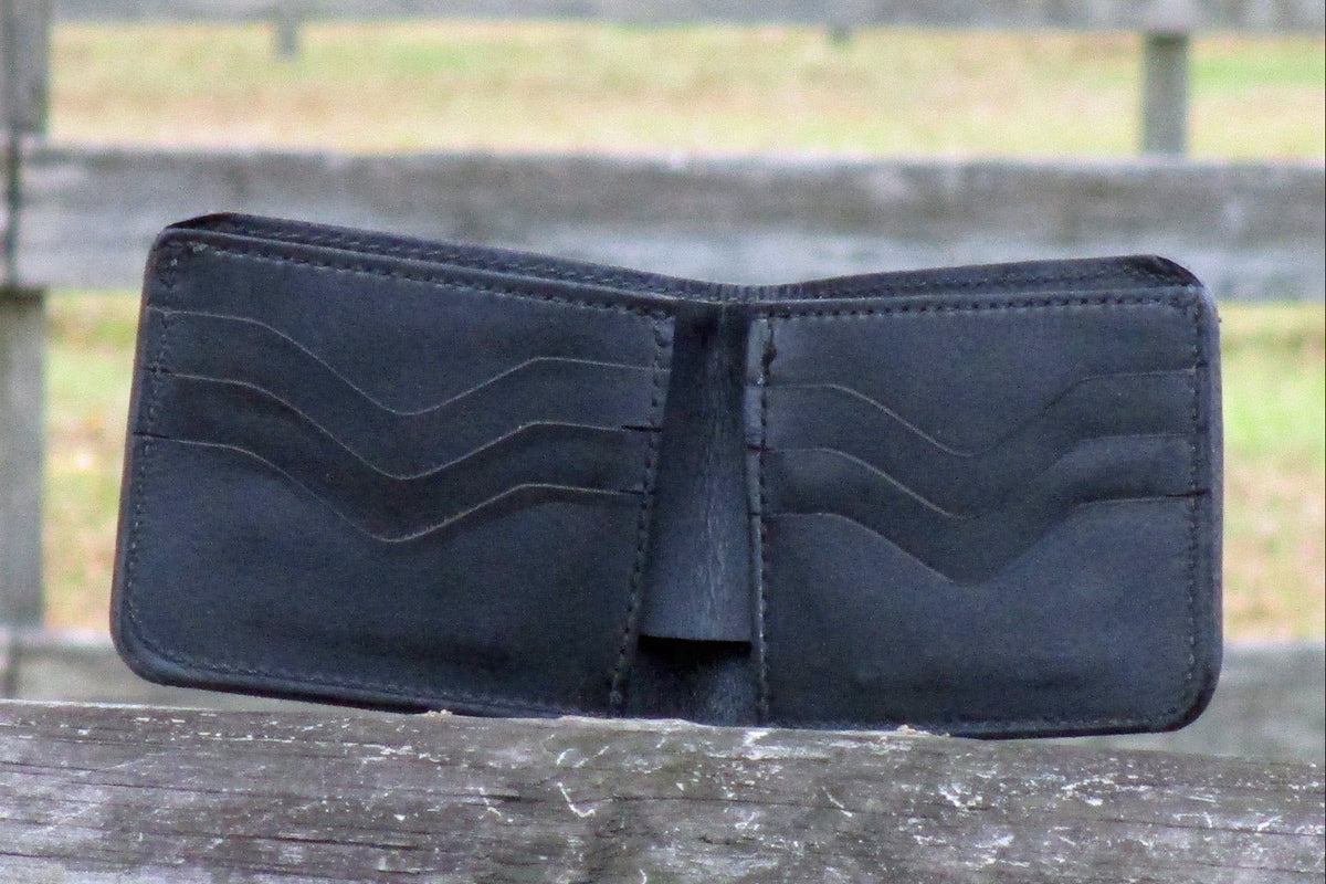 Bifold Wallet in Black Leather